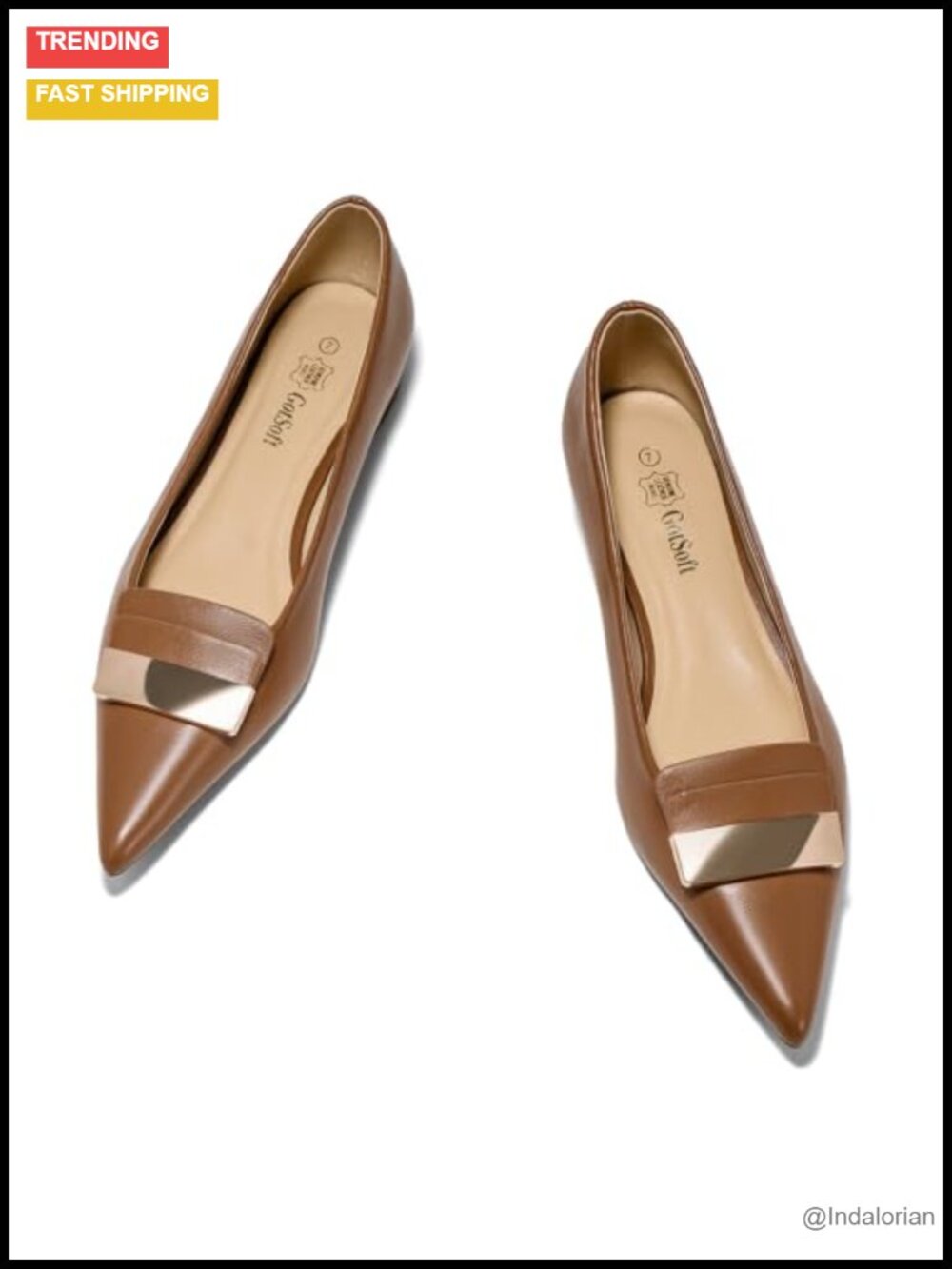 Womens Lambskin Insole Pointed Toe Slip On Flats Dress Shoes